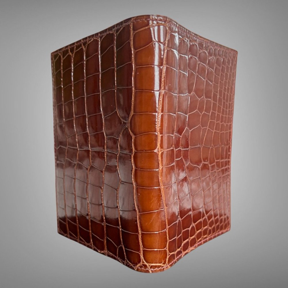 Hermes NIB GM Agenda Cover Cognac Alligator Mississippiensis Lisse